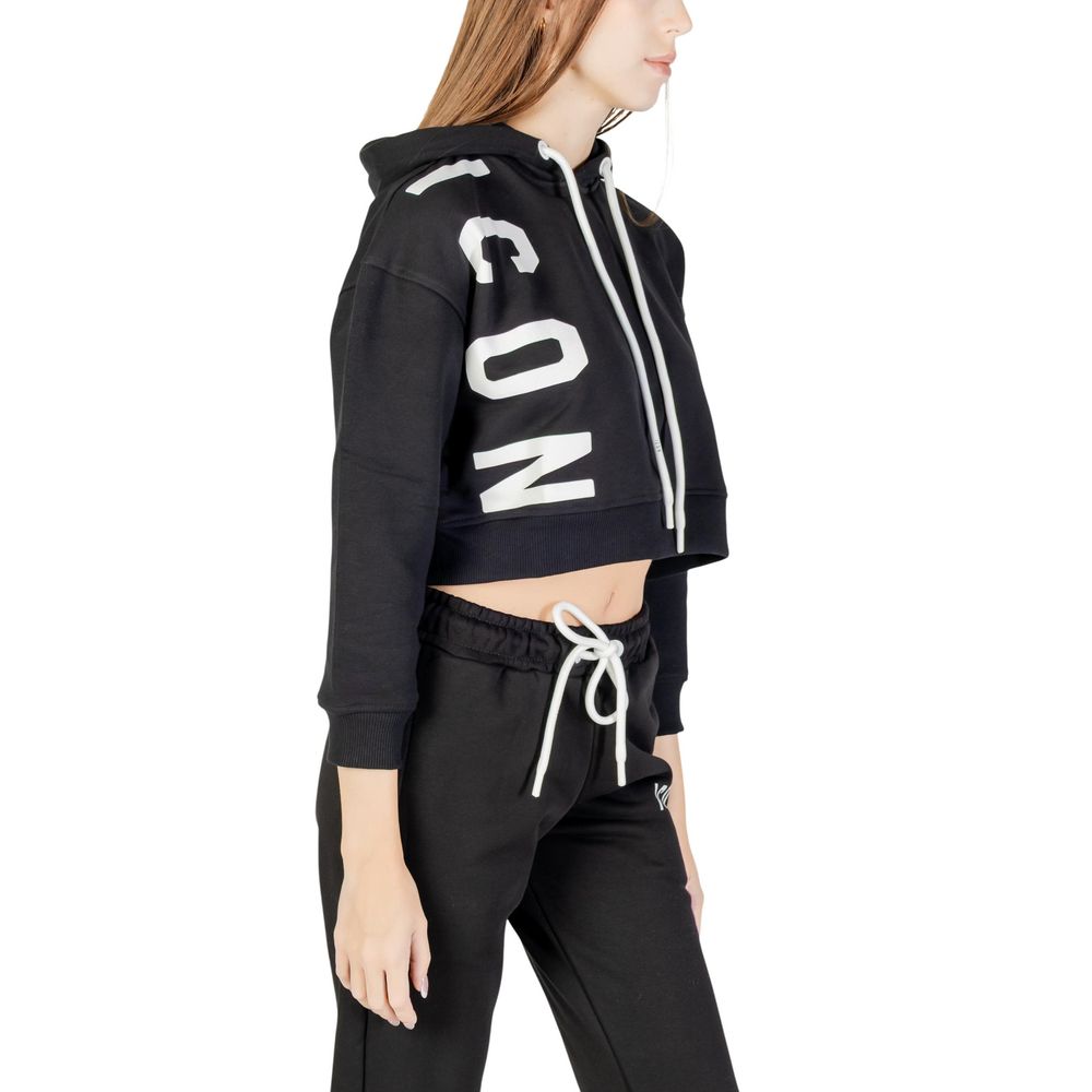 Icon Black Cotton Hoodie