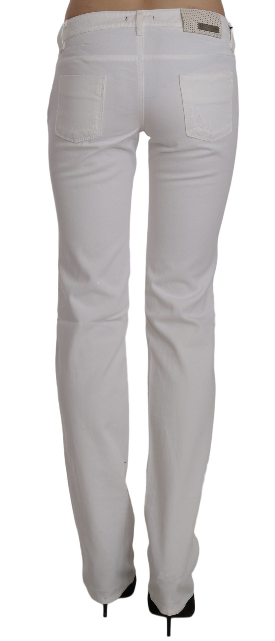Costume National – Slim Fit Jeanshose aus weißer Baumwolle mit geradem Bein