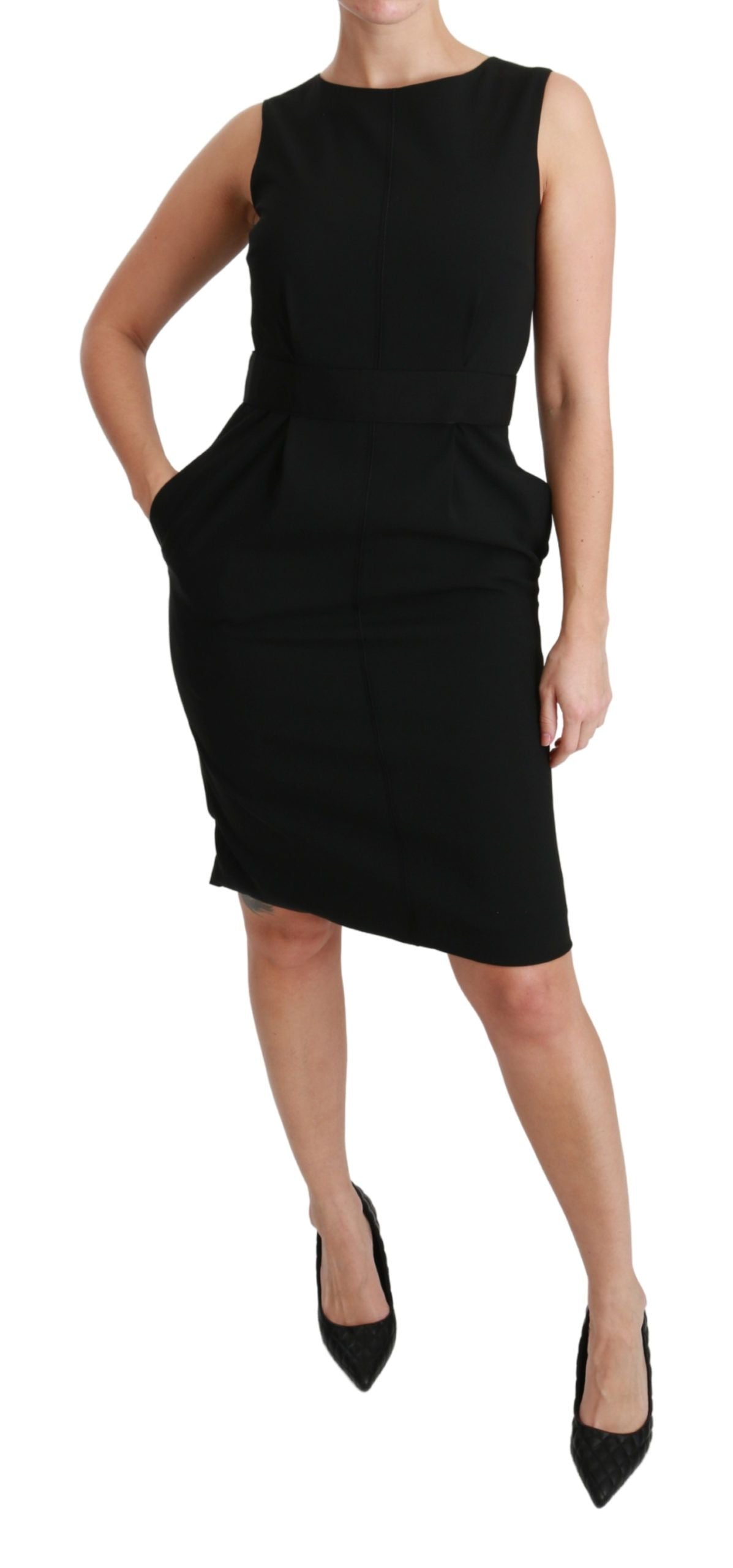 Dolce & Gabbana – Schwarzes, formelles Etuikleid aus Stretch