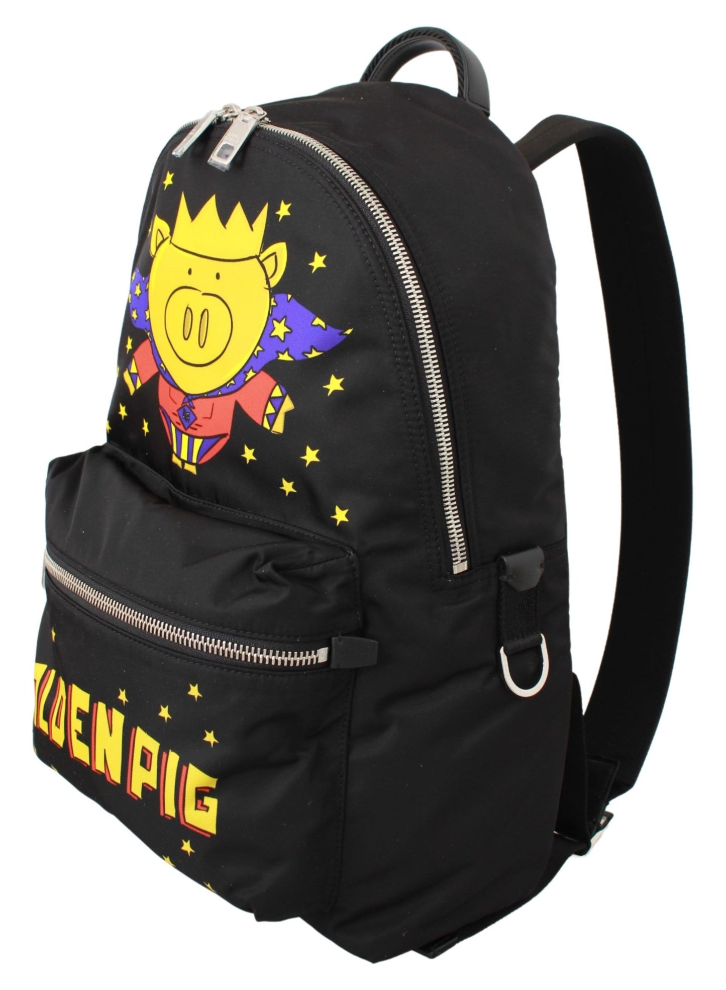 Dolce & Gabbana Schwarzer Schulrucksack „Goldenes Schwein des Jahres“