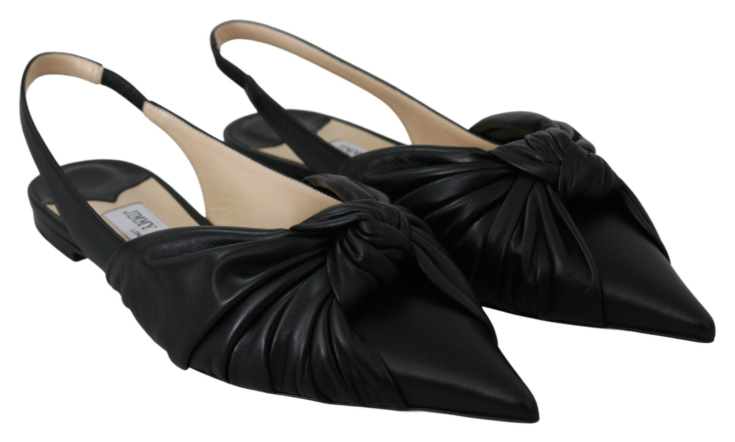 Jimmy Choo – Elegante flache Lederschuhe mit spitzer Zehenpartie