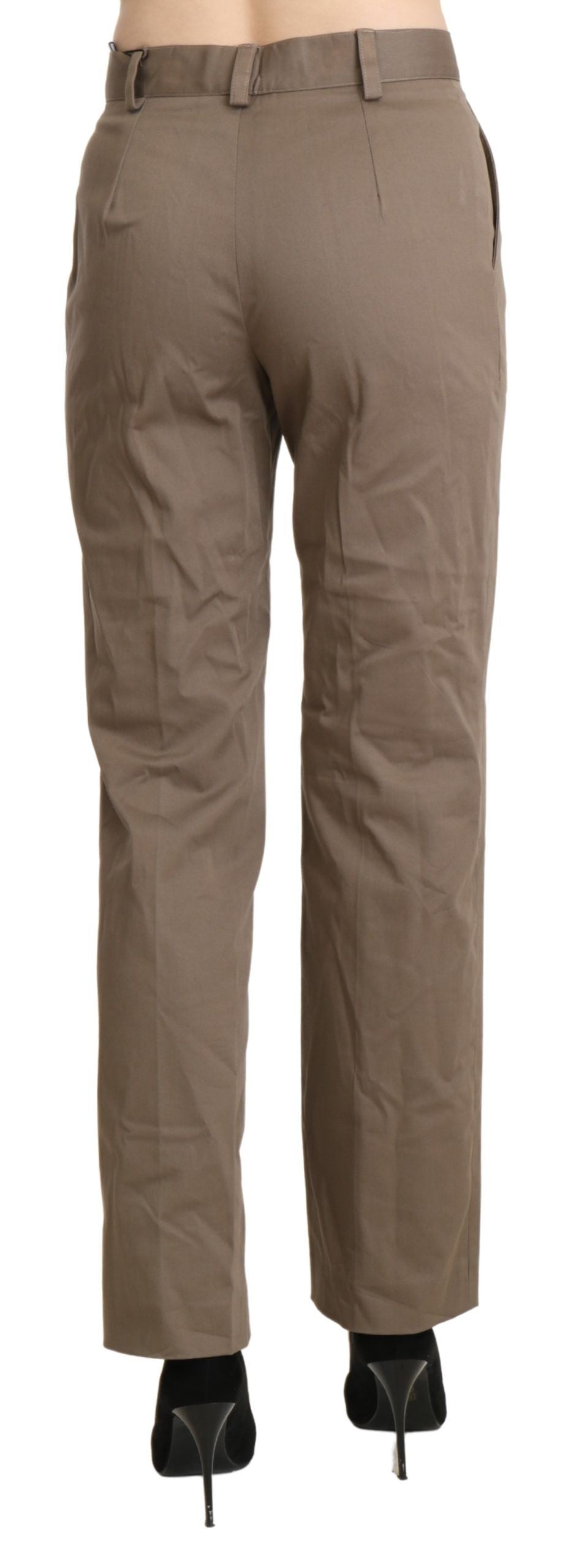 BENCIVENGA Braune gerade Hose mit hoher Taille