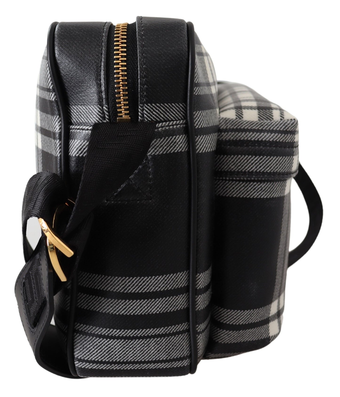 Versace Elegante Umhängetasche aus grauem Leder