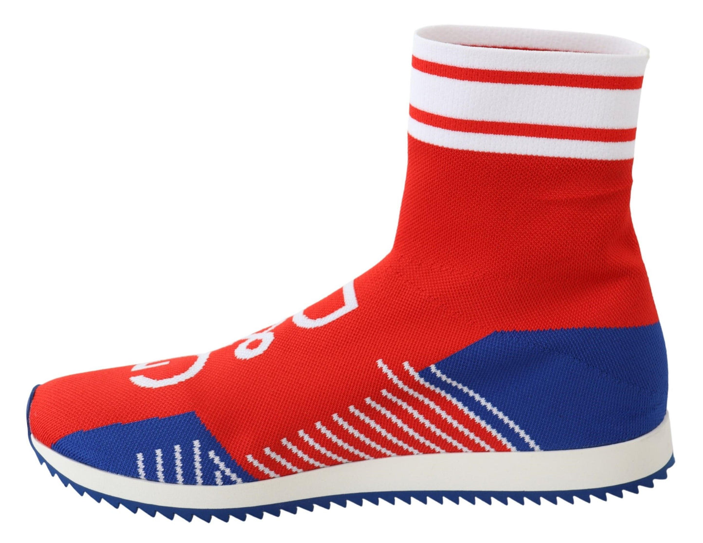 Dolce & Gabbana Blau Rot Sorrento Logo Sneakers Socken Schuhe