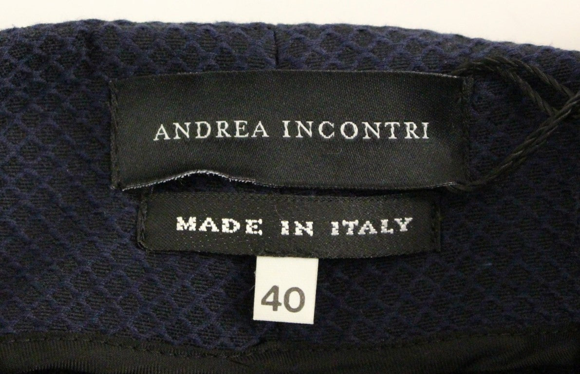 Andrea Incontri Blaue verkürzte Baumwollhose