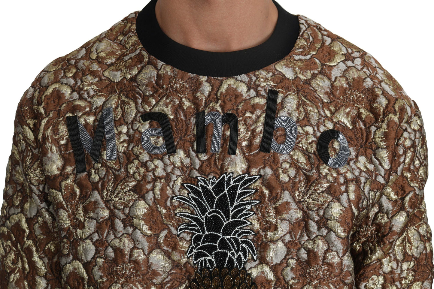 Dolce & Gabbana Mehrfarbiger MAMBO Jacquard-Pullover mit Ananas