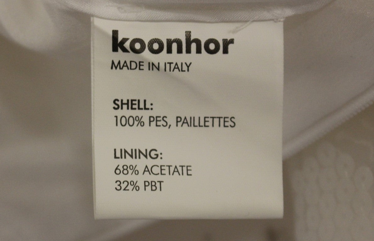 Koonhor – Gerader Bleistiftrock mit Pailletten in Weiß