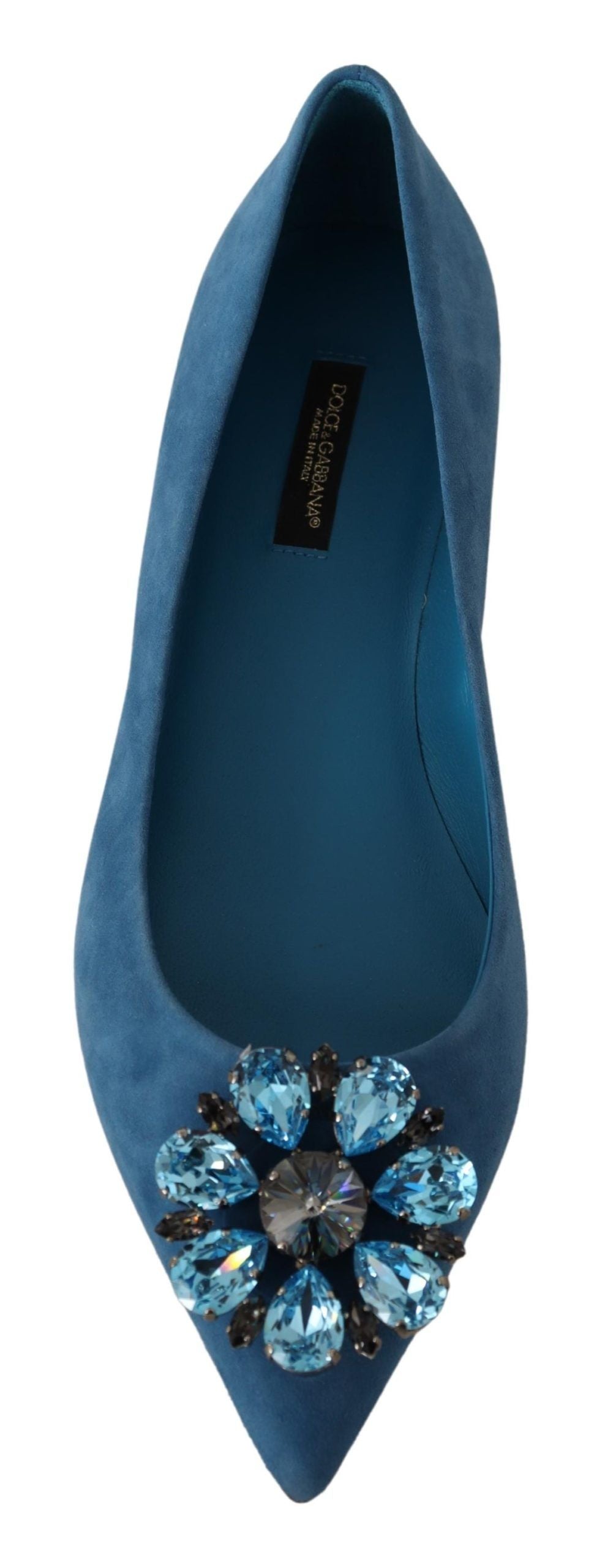 Dolce & Gabbana Blaue Wildleder-Loafer mit Kristallen