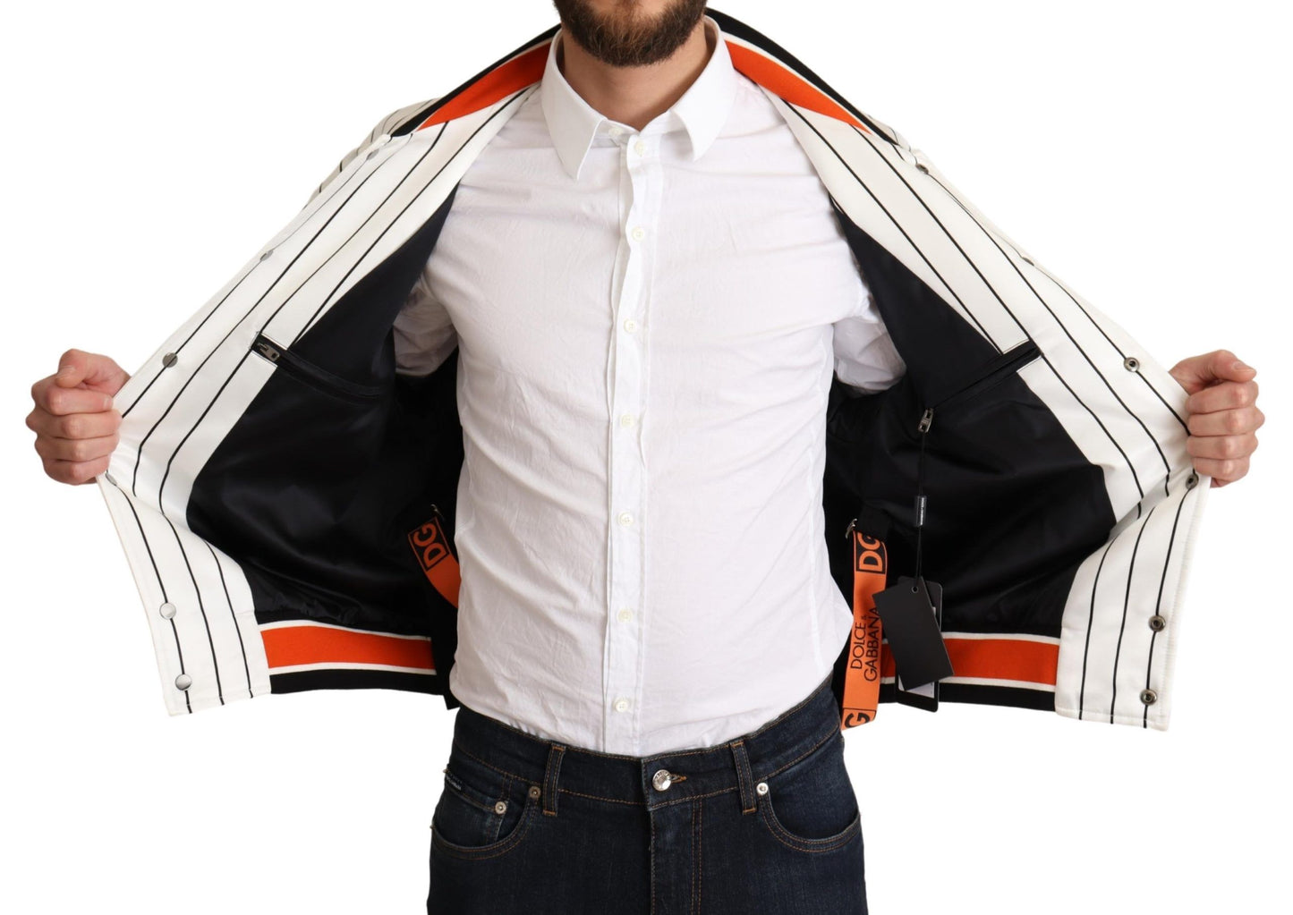 Dolce & Gabbana – Mehrfarbige Bomberjacke mit King-Logo #DGMILLENNIALS