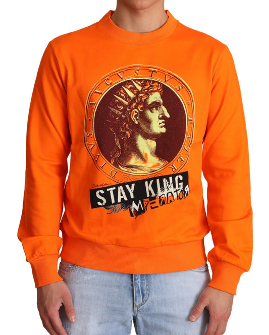 Dolce & Gabbana Orange King Caesar Baumwollpullover