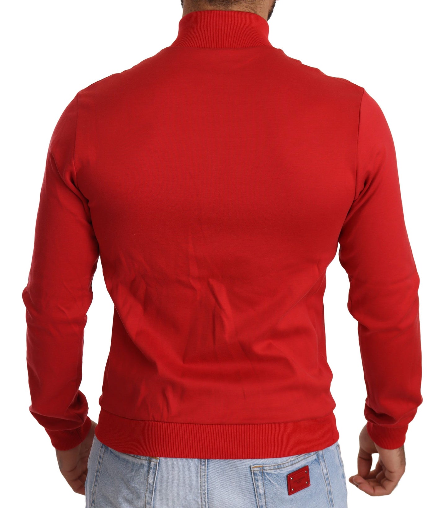 Dolce & Gabbana, roter DG Motor Club Stretch-Pullover mit Reißverschluss