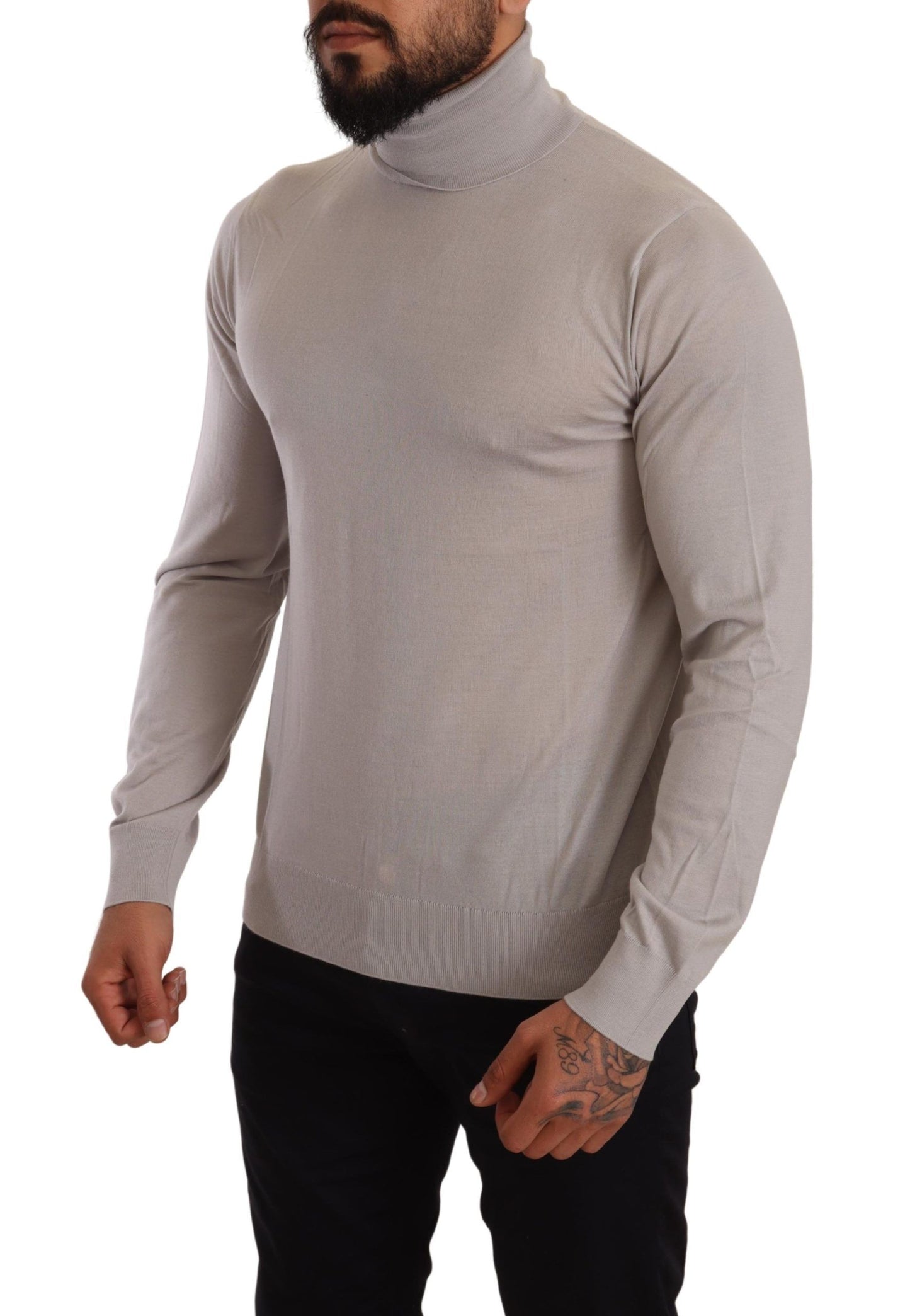 Dolce & Gabbana Grauer Rollkragenpullover aus Kaschmir