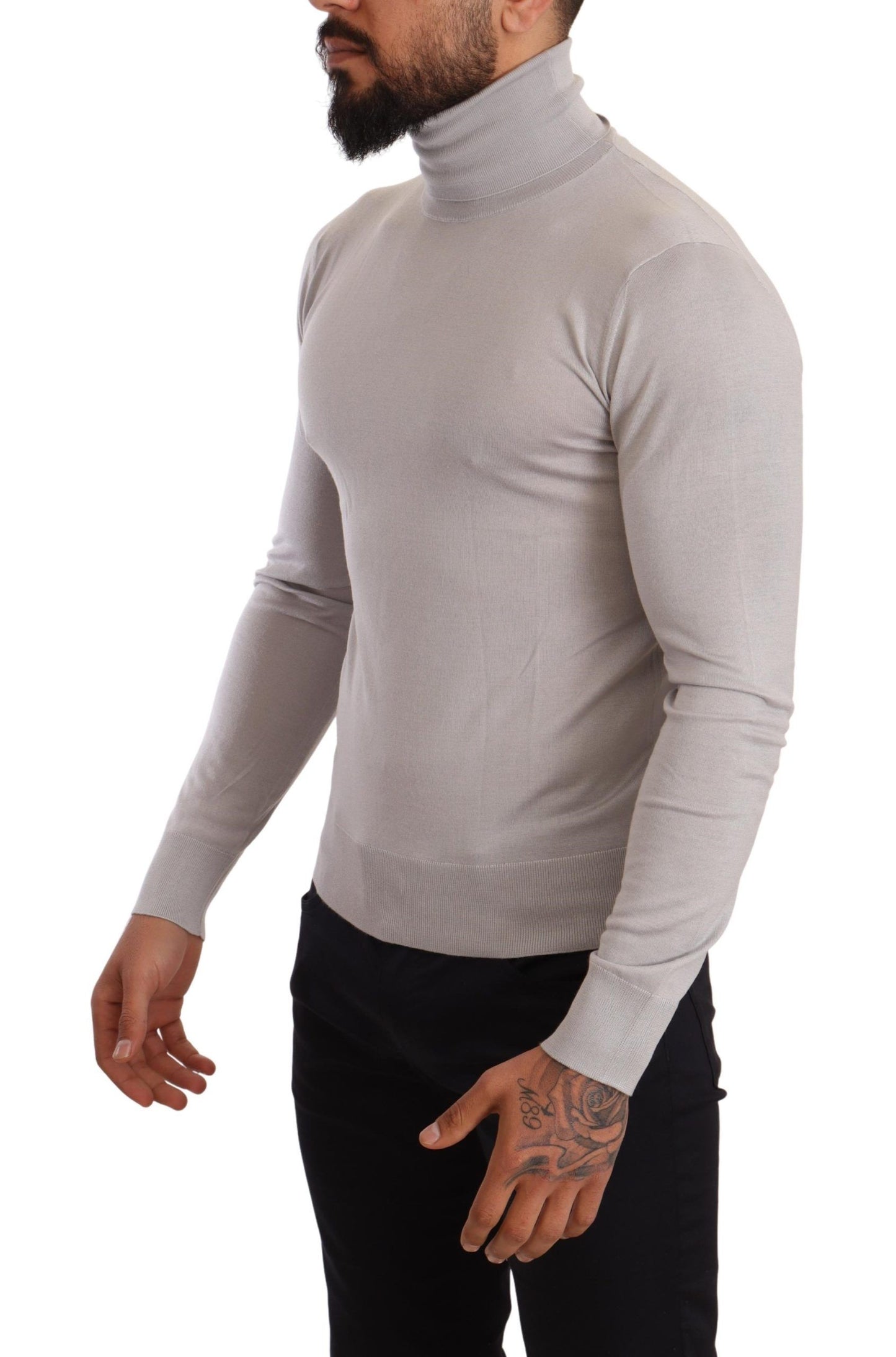 Dolce & Gabbana Grauer Rollkragenpullover aus Kaschmir