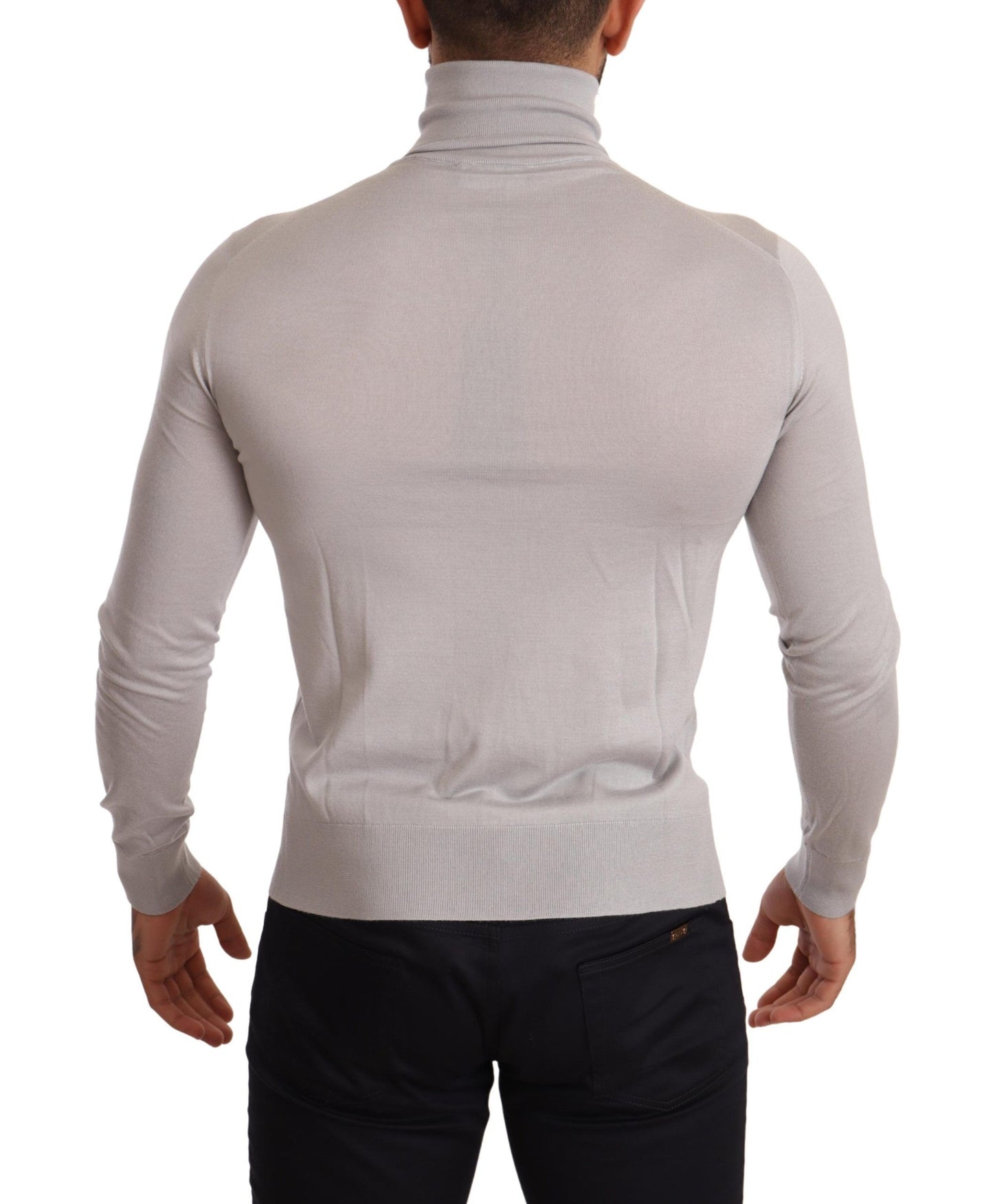 Dolce & Gabbana Grauer Rollkragenpullover aus Kaschmir