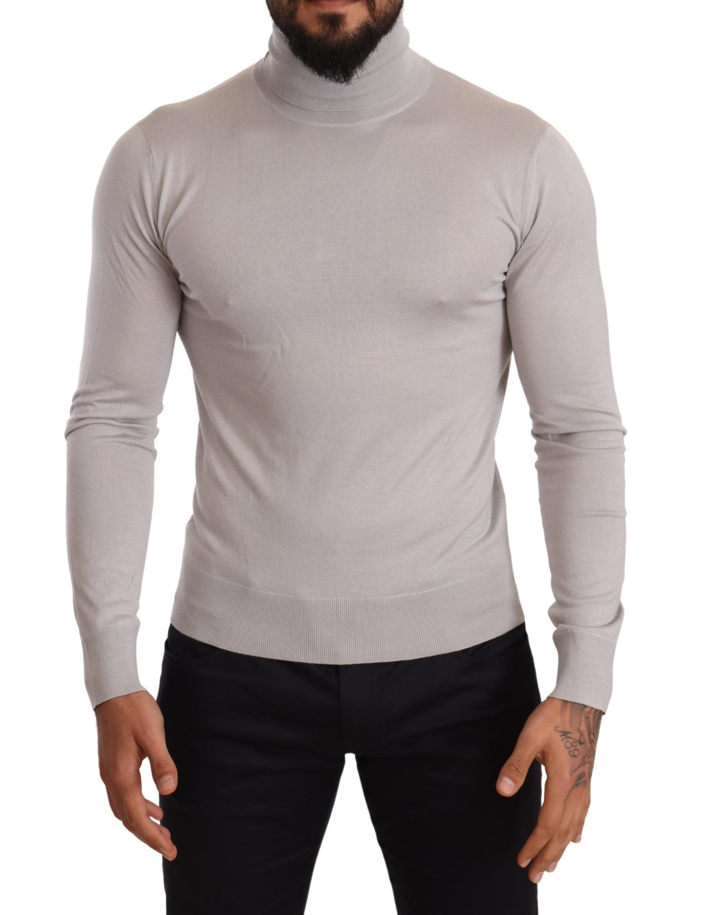 Dolce & Gabbana Grauer Rollkragenpullover aus Kaschmir