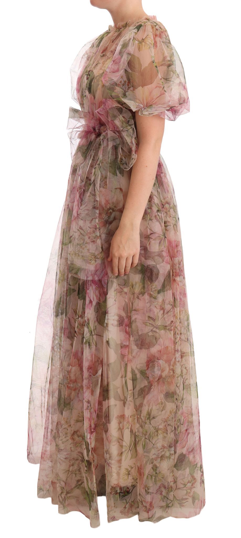 Dolce & Gabbana – Langes Maxikleid mit mehrfarbigem Blumendruck