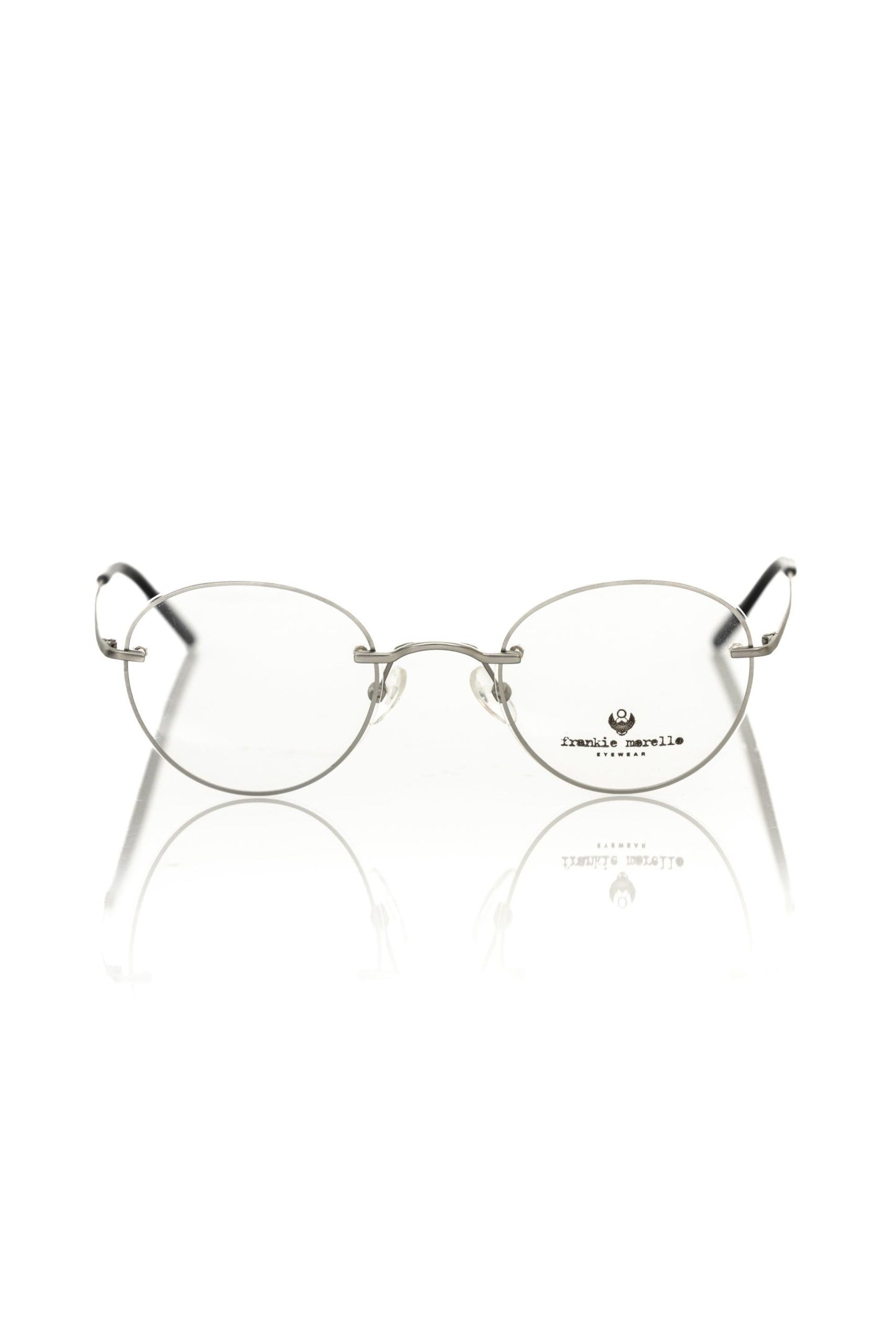 Frankie Morello Silver Metallic Unisex Eyeglass Frame
