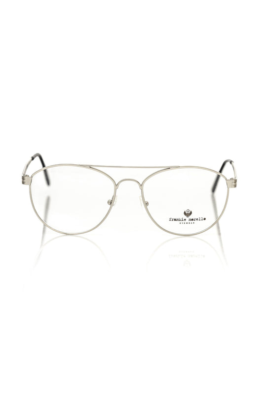 Frankie Morello Silver Metallic Mens Eyeglass Frame