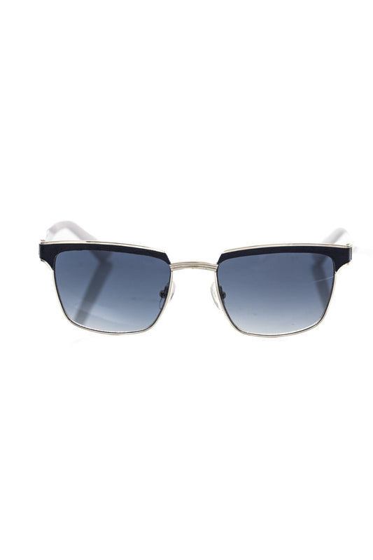 Frankie Morello Schwarze Metallic-Sonnenbrille für Männer