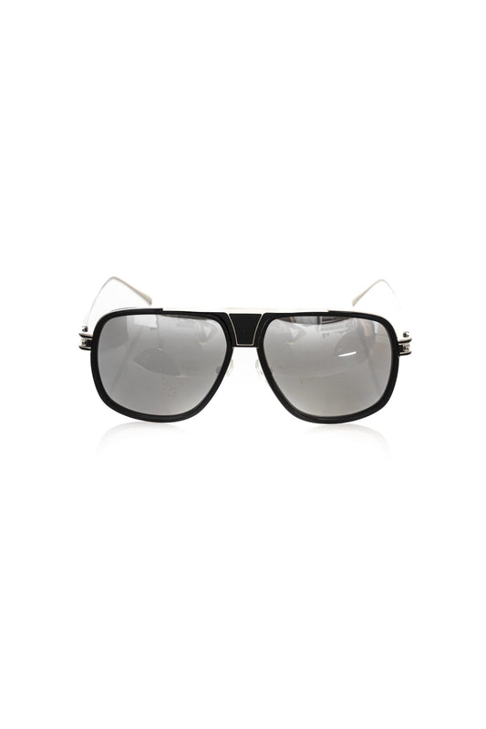 Frankie Morello Schwarze Metallic-Sonnenbrille für Herren