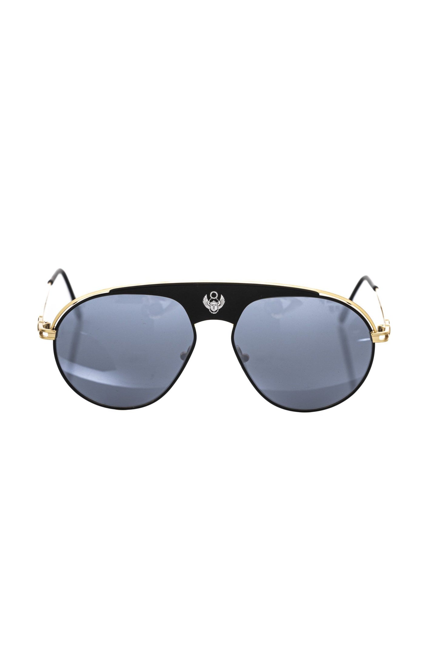 Frankie Morello Black Metallic Fibre Men Sunglasses