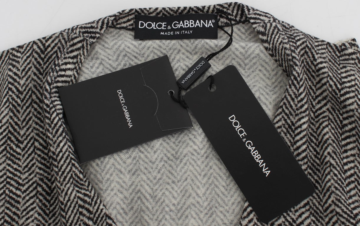 Dolce & Gabbana Schwarz-Weiß-Wolltop-Cardigan