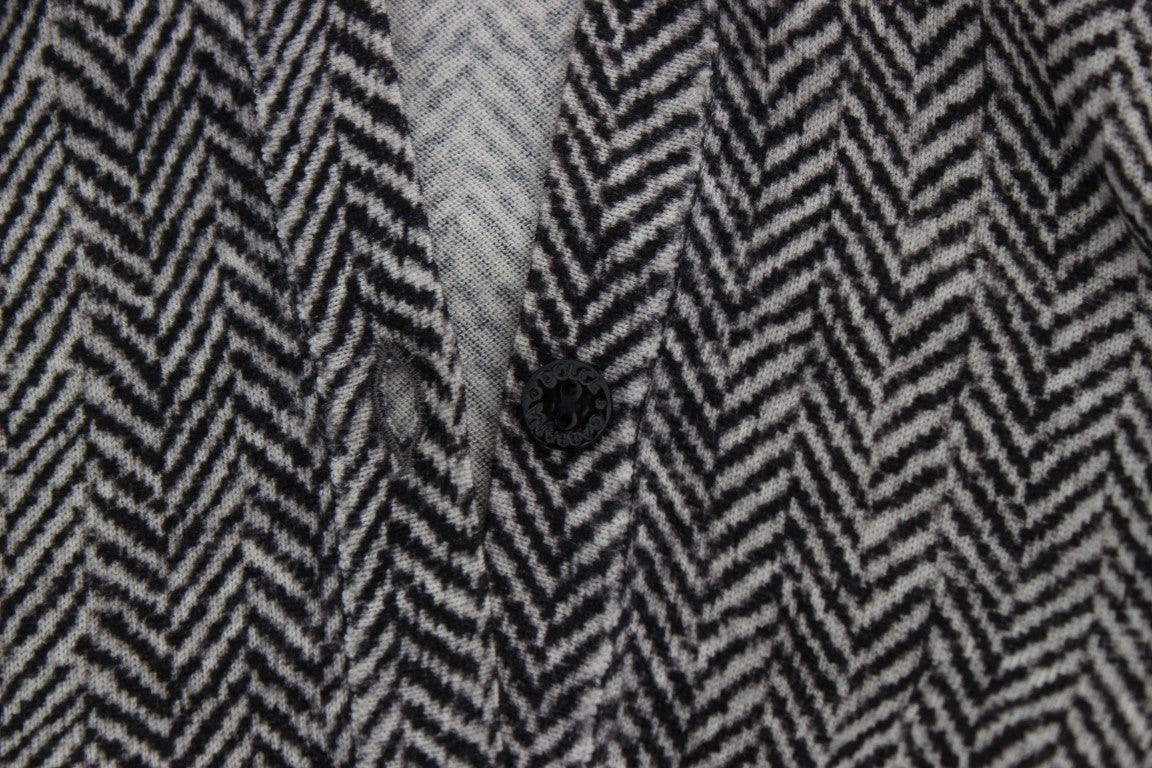 Dolce & Gabbana Schwarz-Weiß-Wolltop-Cardigan