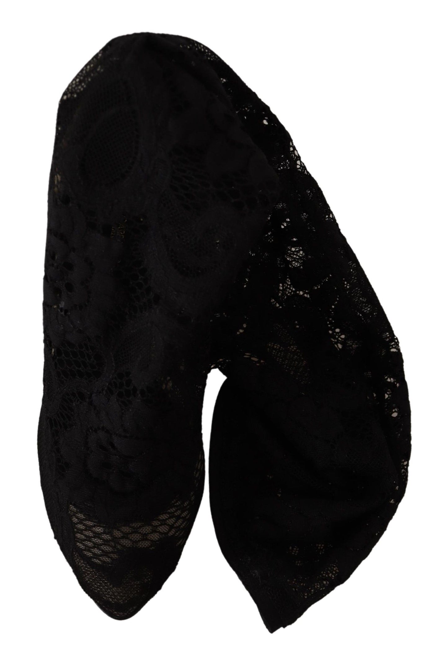 Dolce & Gabbana Schwarze Stretch-Socken Taormina Spitzenstiefel Schuhe