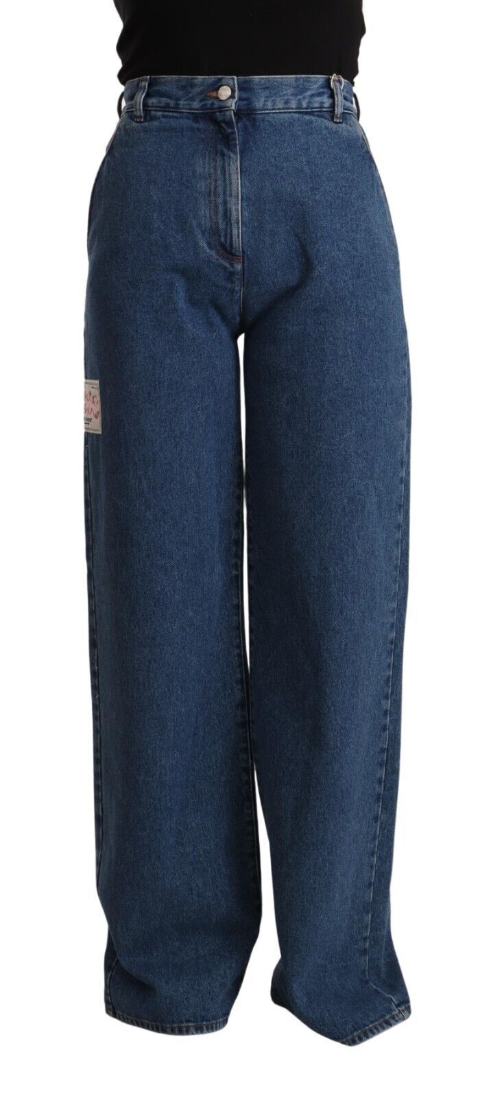 GCDS – Bootcut-Jeans aus Baumwolle mit hoher Taille und weitem Bein, Blau