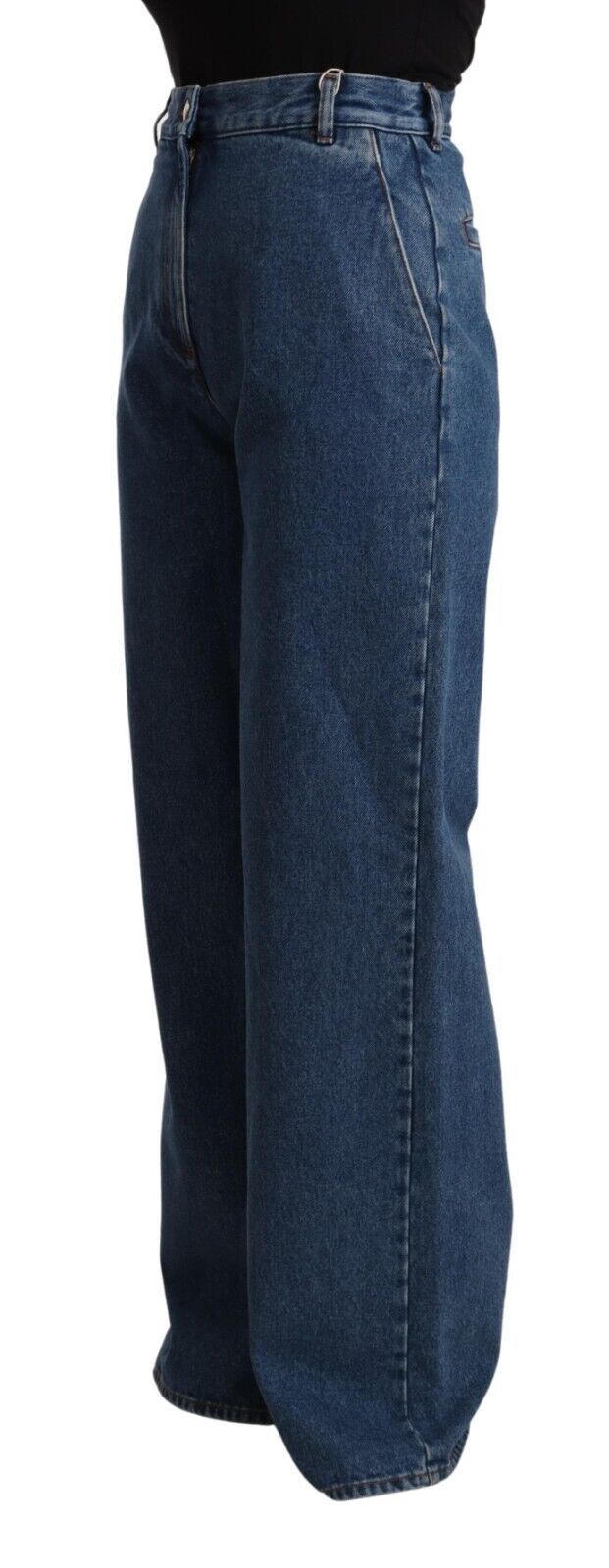 GCDS – Bootcut-Jeans aus Baumwolle mit hoher Taille und weitem Bein, Blau