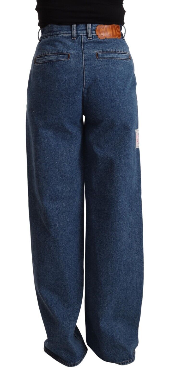 GCDS – Bootcut-Jeans aus Baumwolle mit hoher Taille und weitem Bein, Blau