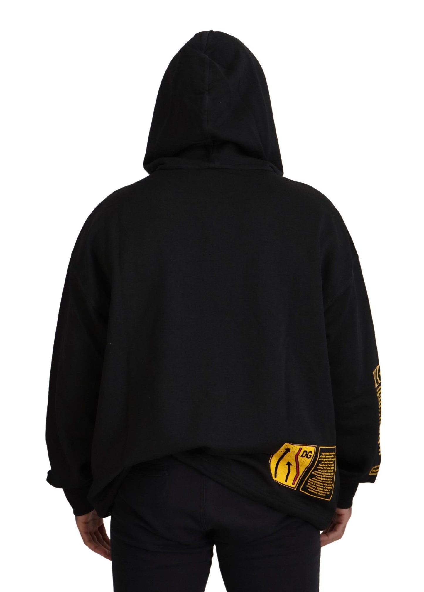 Dolce & Gabbana – Schwarzer DG Shield-Pullover mit Kapuze aus Baumwolle
