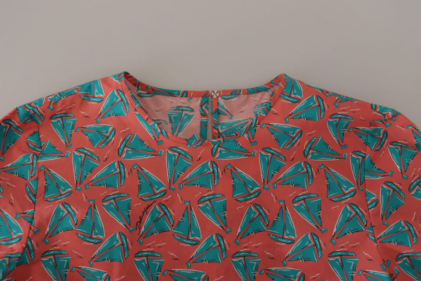 Dolce & Gabbana – Rosa Baumwoll-T-Shirt mit Segelboot-Print