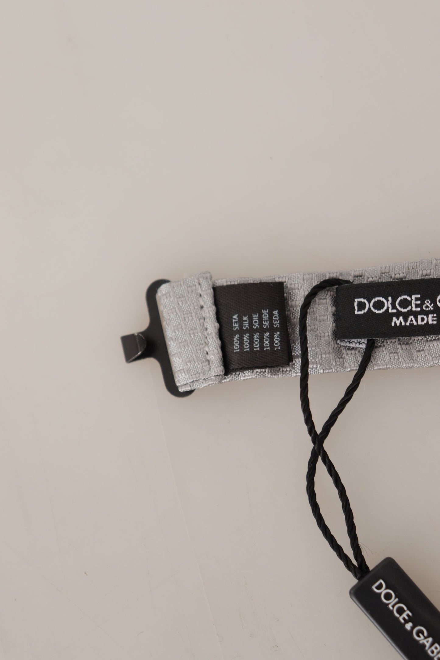 Dolce & Gabbana – Graue, verstellbare Fliege aus 100 % Seide