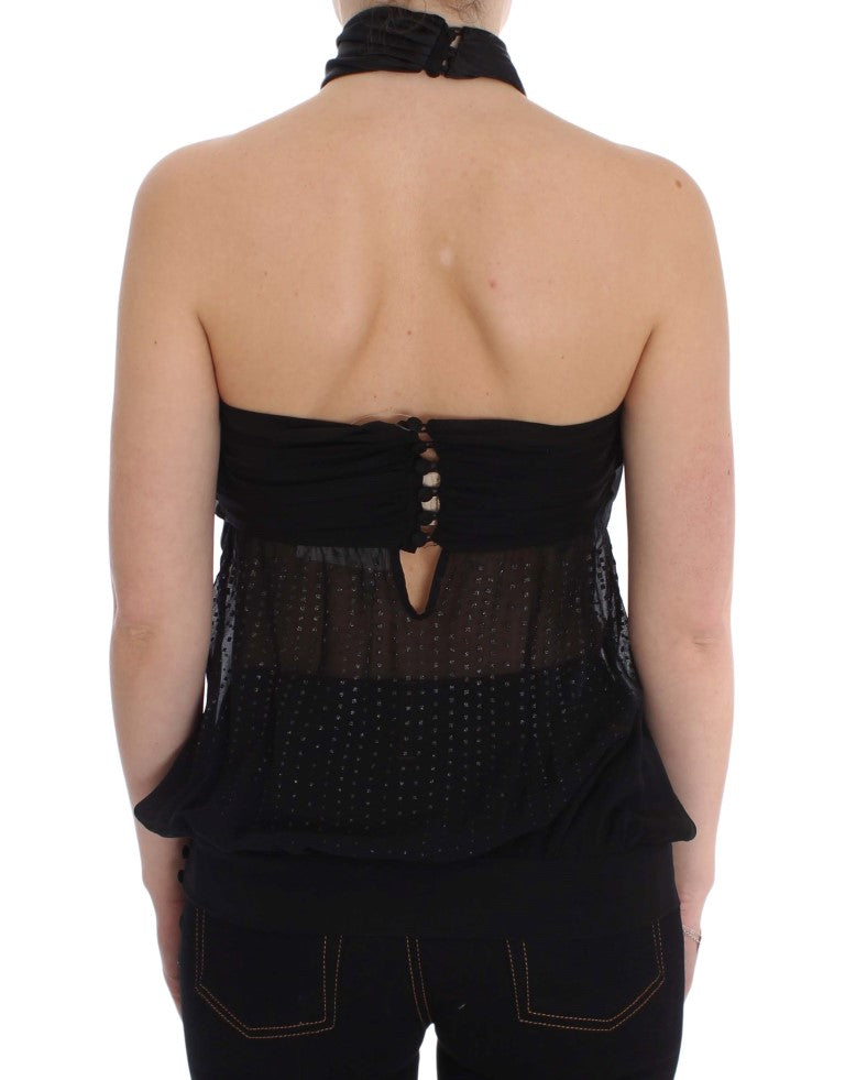 Exte Schwarze Wickelbluse mit Halsausschnitt