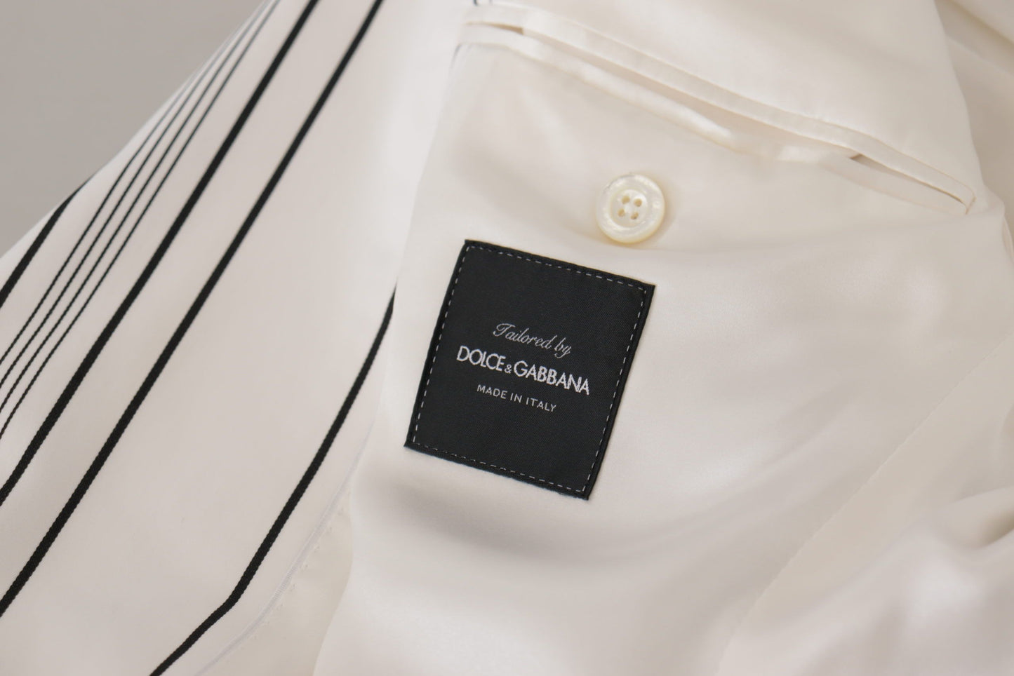 Dolce & Gabbana – Einreihiger Blazer aus Baumwolle mit weißen Streifen