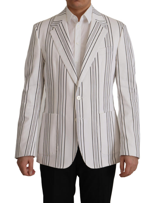 Dolce & Gabbana – Einreihiger Blazer aus Baumwolle mit weißen Streifen