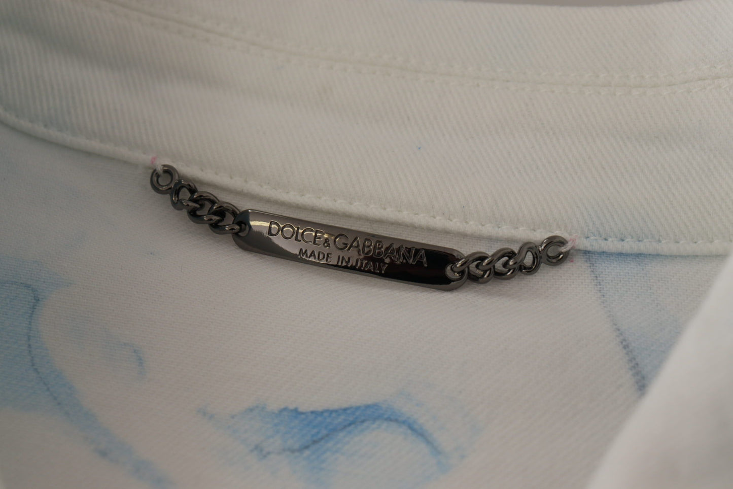 Dolce & Gabbana – Weiße Jeansjacke aus Baumwolle mit Logostickerei
