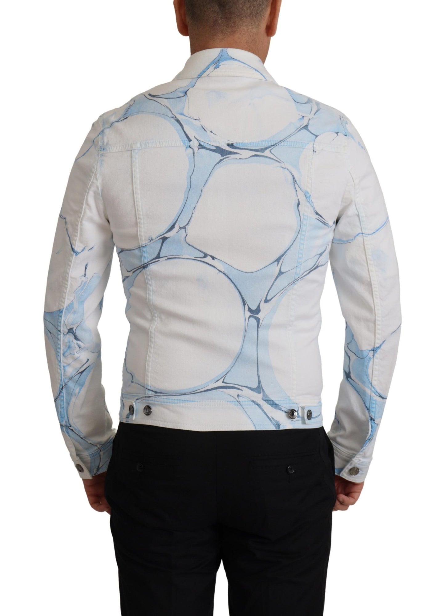 Dolce & Gabbana – Weiße Jeansjacke aus Baumwolle mit Logostickerei