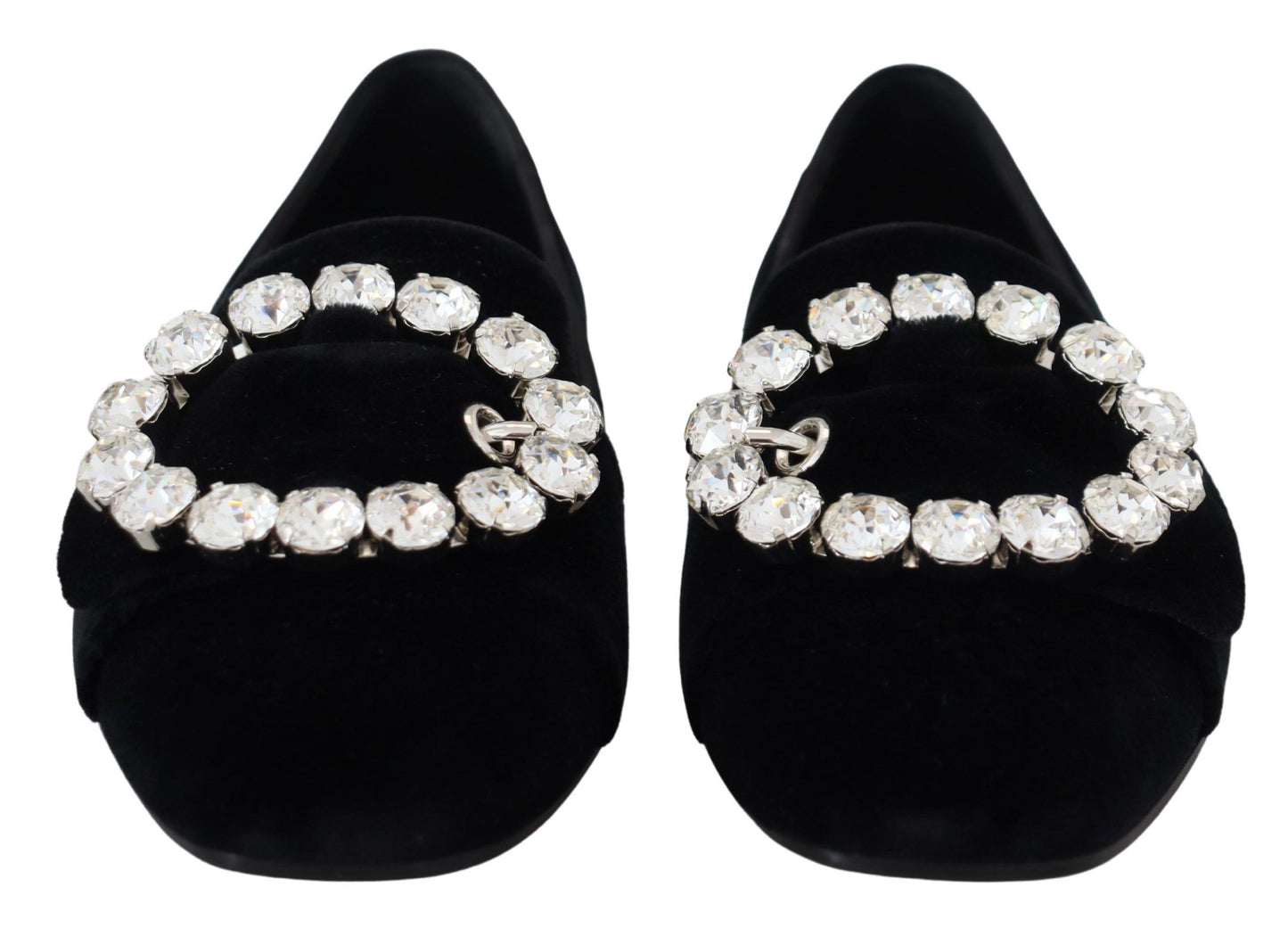 Dolce & Gabbana – Loafer mit Kristallen in Schwarz aus Samt