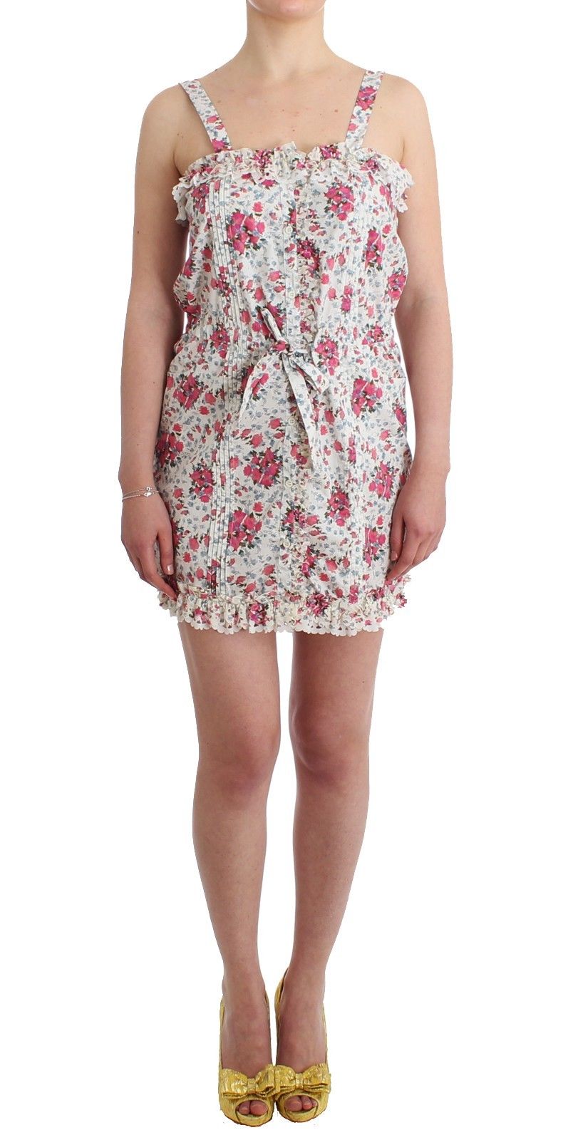 Ermanno Scervino Beachwear Rosa Blumen Strand Minikleid Kurz