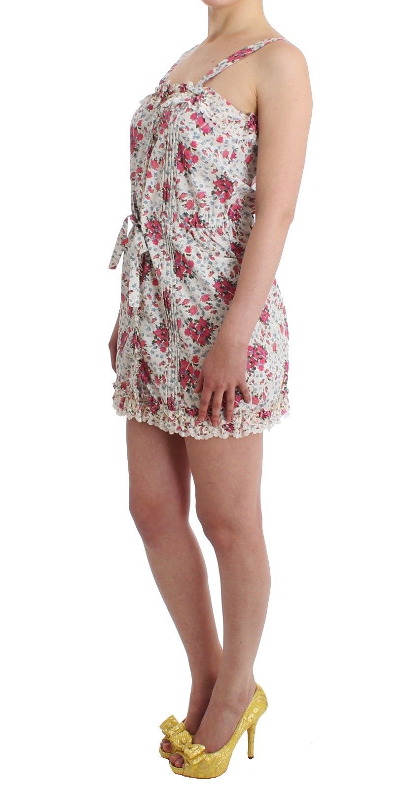 Ermanno Scervino Beachwear Rosa Blumen Strand Minikleid Kurz