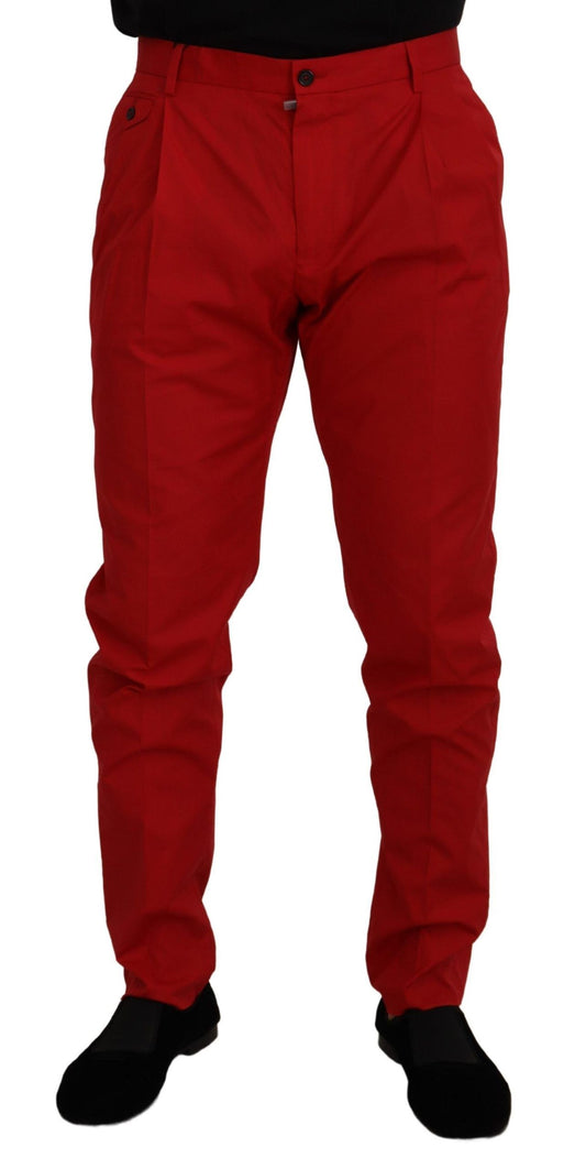 Dolce & Gabbana Rote Chinos mit schmaler Passform aus Baumwolle