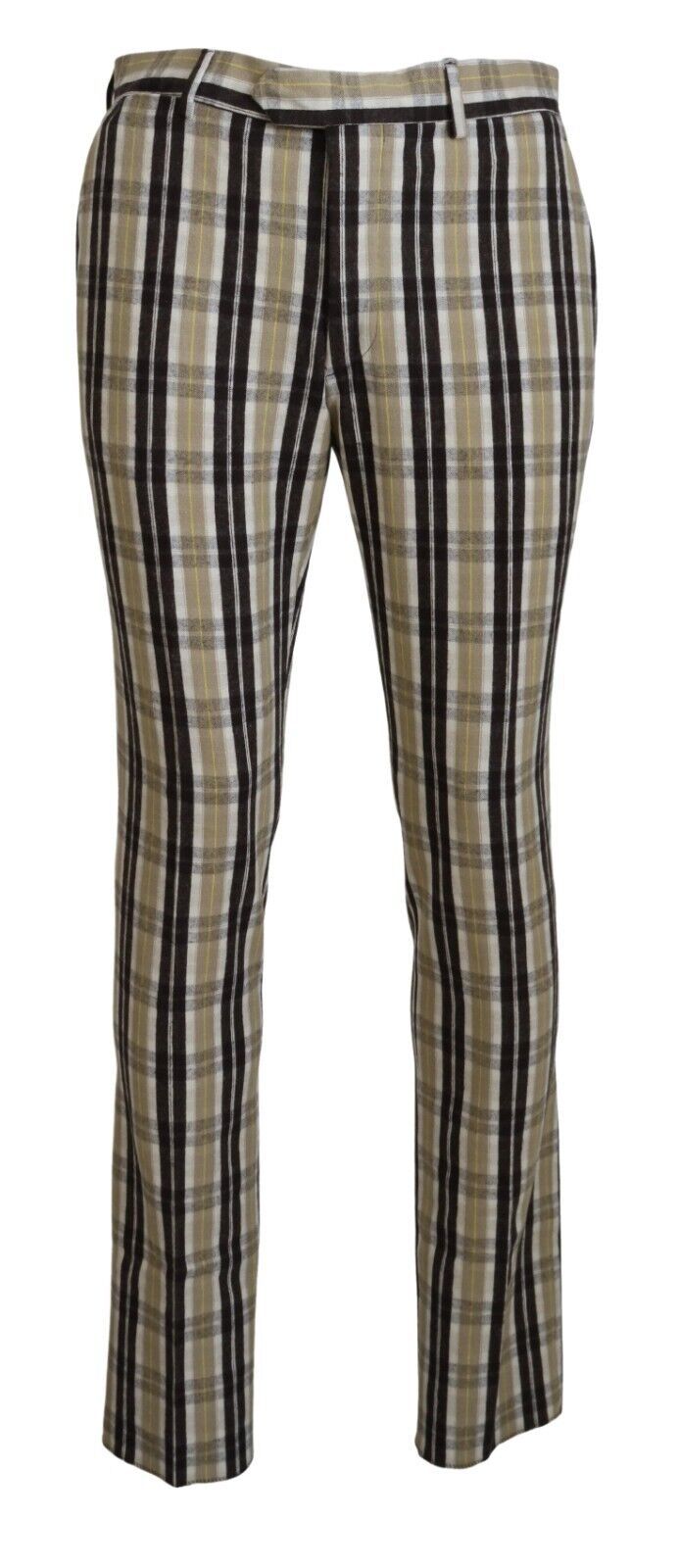 BENCIVENGA Mehrfarbig karierte Baumwolle Straight Fit Herrenhose