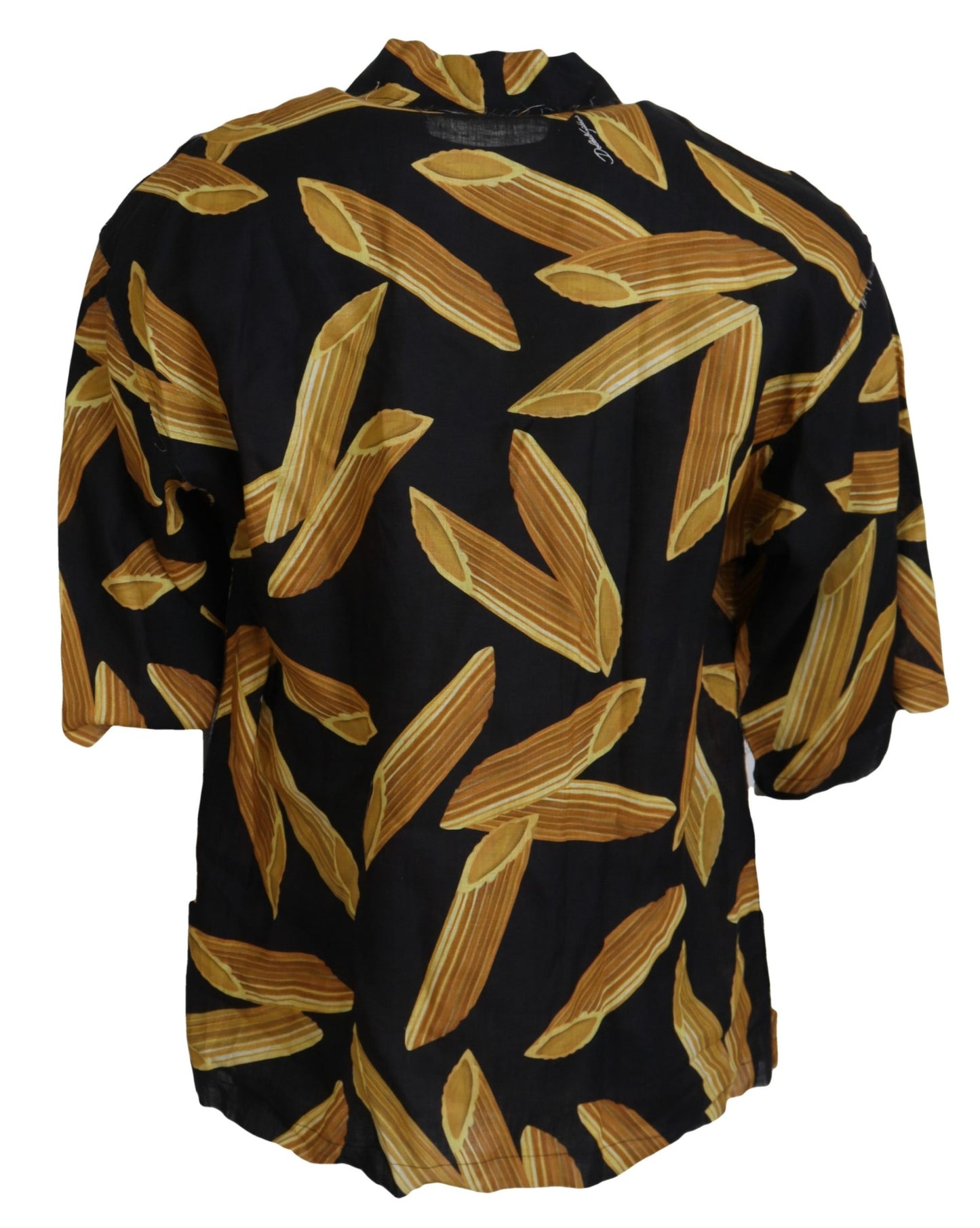 Dolce & Gabbana Schwarzes lässiges Penne Rigate Leinen-Freizeithemd