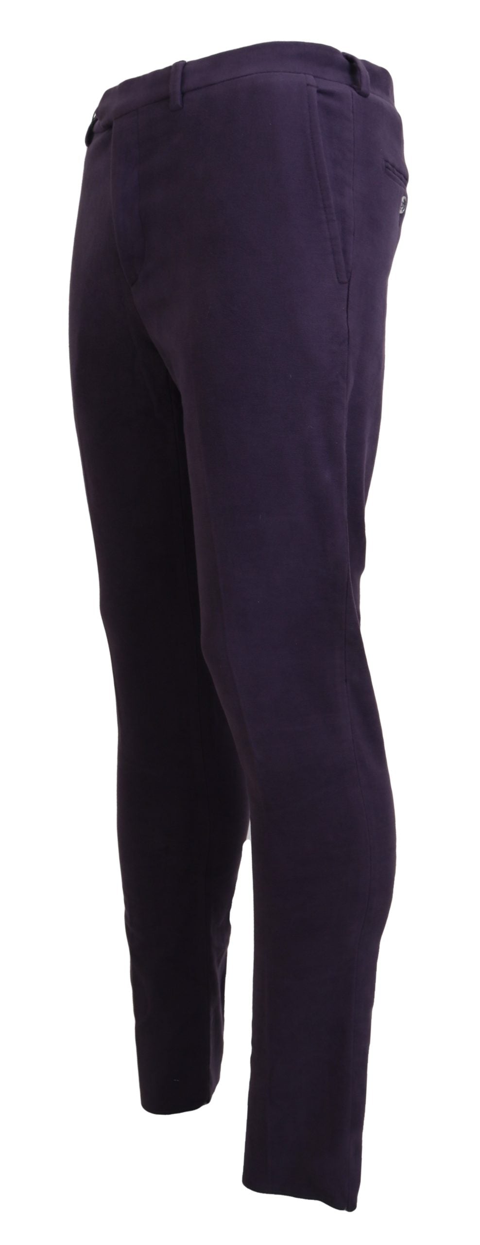 BENCIVENGA Lila Herrenhose aus reiner Baumwolle mit konischer Passform