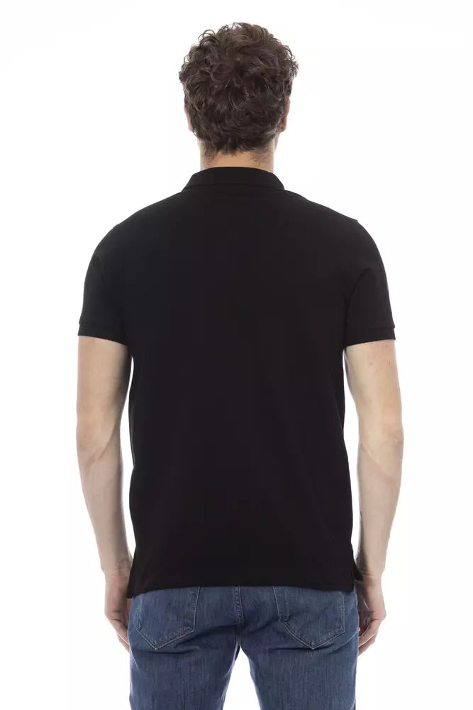 Baldinini Trend Schwarzes Herrenpolo aus Baumwolle
