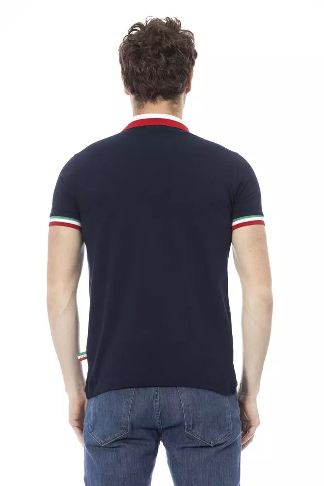 Baldinini Trend Blaues Herren-Poloshirt aus Baumwolle