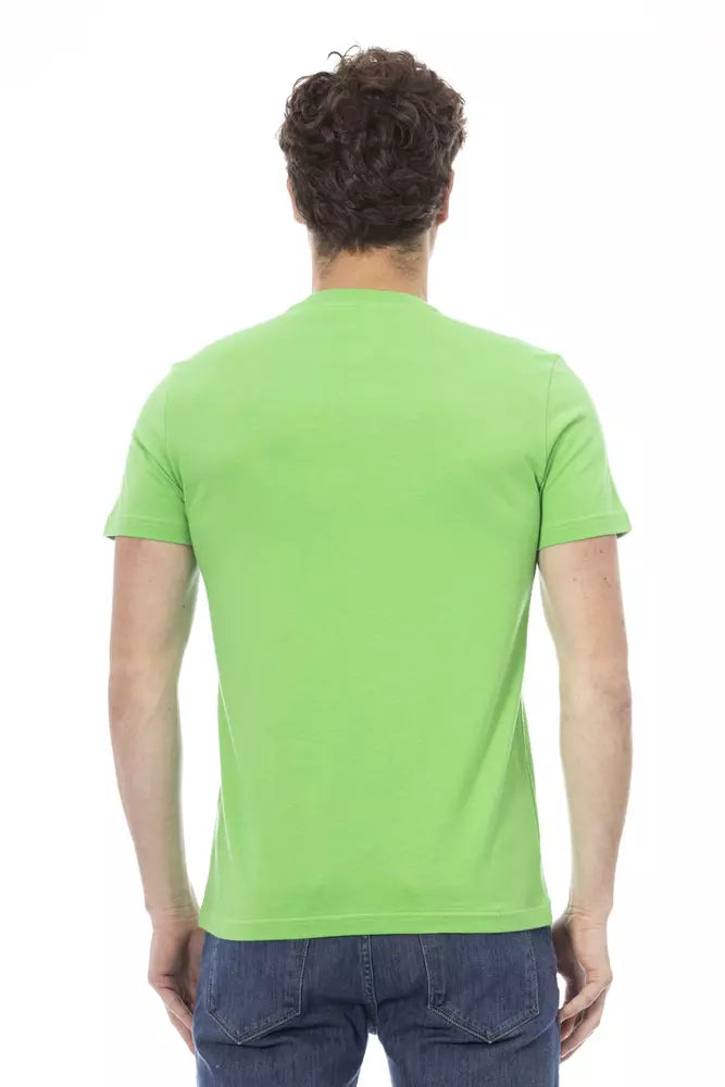 Baldinini Trend Grünes Herren-T-Shirt aus Baumwolle