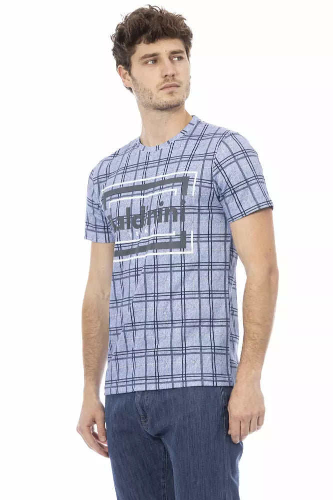 Baldinini Trend Hellblaues Herren-T-Shirt aus Baumwolle